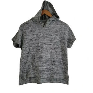 Athleta Girls Gray Pullover Hoodie size L/12 short sleeve.